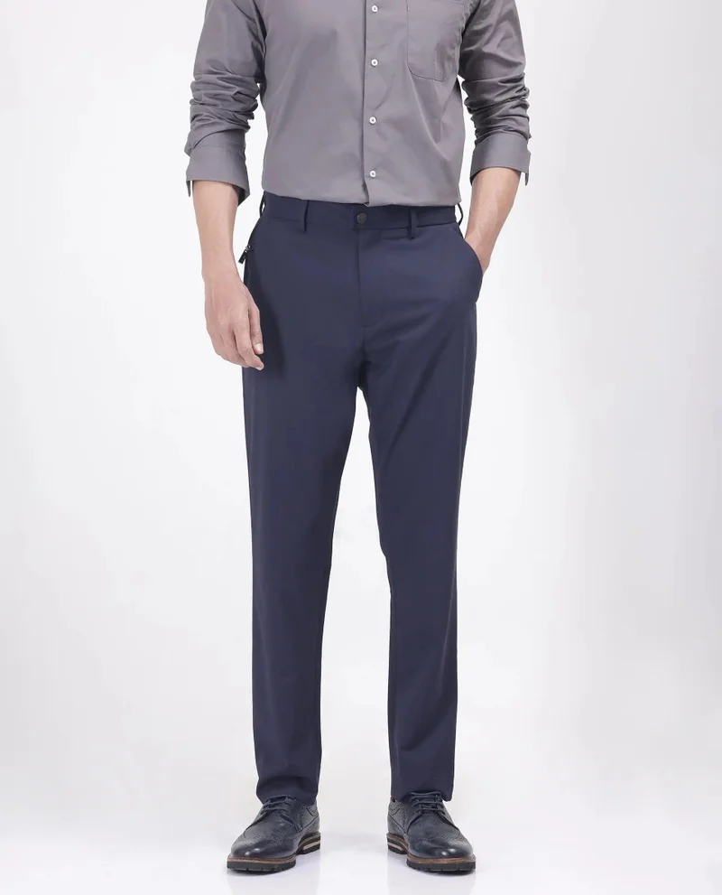 رير رابِت Men's Micro Check Formal Trouser