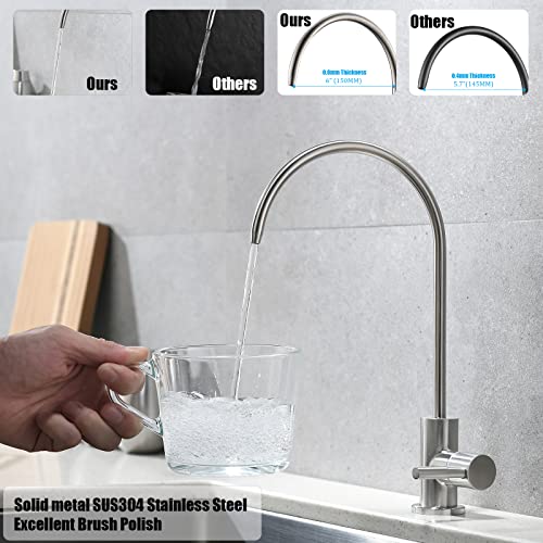 Havin RO Water Filter Faucet,Drinking Water Faucet fits Most Water Filtration System, Kitchen Reverse Osmosis Faucet,Bar Sink Faucet,Filter Tap,Lead-Free Stainless Steel,Non-Air-Gap(Brushed Polished) - Image 3