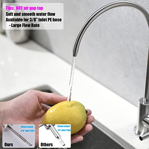 Havin RO Water Filter Faucet,Drinking Water Faucet fits Most Water Filtration System, Kitchen Reverse Osmosis Faucet,Bar Sink Faucet,Filter Tap,Lead-Free Stainless Steel,Non-Air-Gap(Brushed Polished) - Image 4