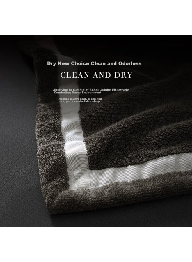 Canasin Kang'erxin Five-star Hotel Pure Cotton Bath Towel, Spliced Antibacterial Absorbent Thick Sek Certified, Dark Gray 150*90cm - Image 3