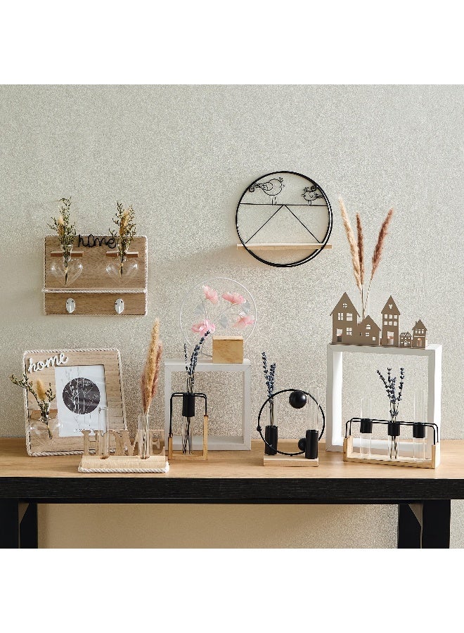 Home Box Wadee Wooden Home Accent with 2 Glass Vases - Image 4