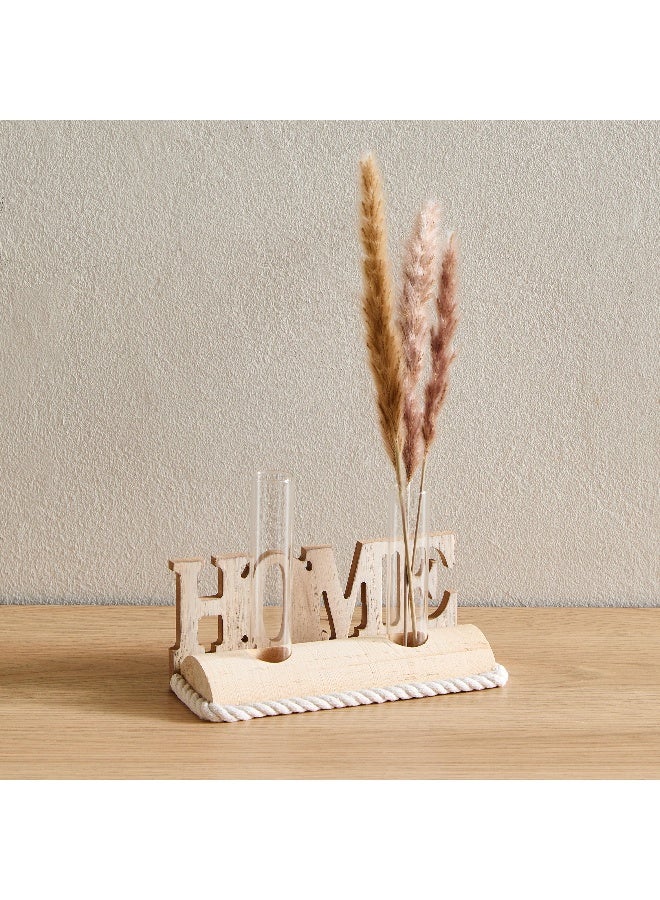 Home Box Wadee Wooden Home Accent with 2 Glass Vases - Image 1