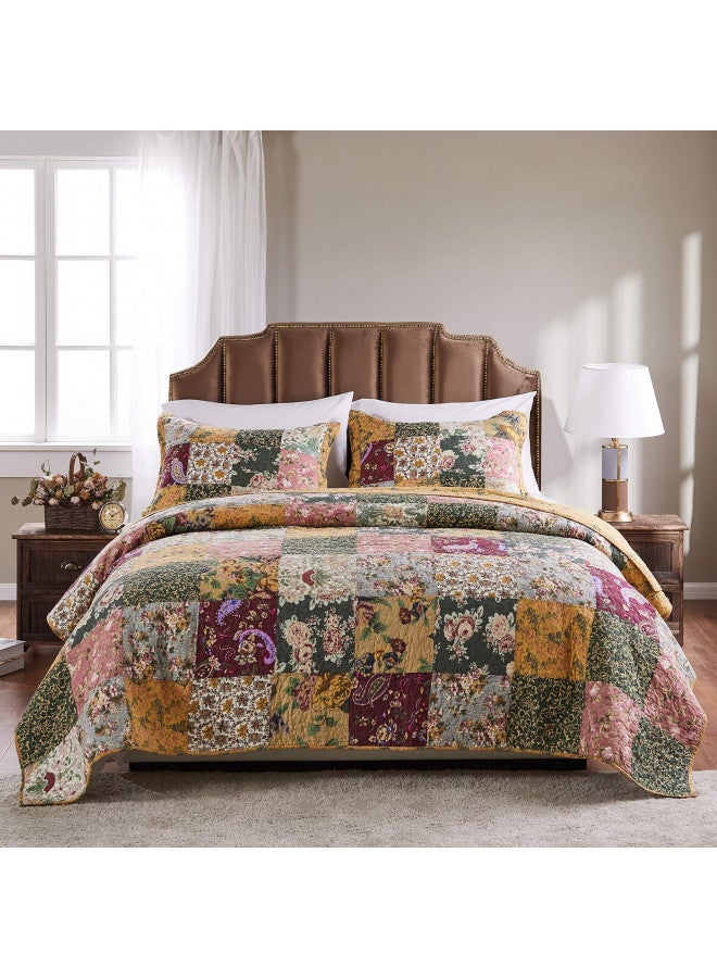 Greenland Home Antique Chic 100% Cotton Authentic Patchwork Quilt Set, Twin/Twin XL, Multicolor - Image 1