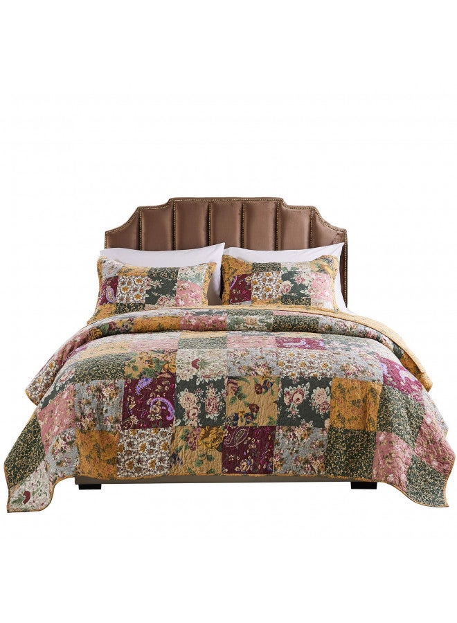 Greenland Home Antique Chic 100% Cotton Authentic Patchwork Quilt Set, Twin/Twin XL, Multicolor - Image 5