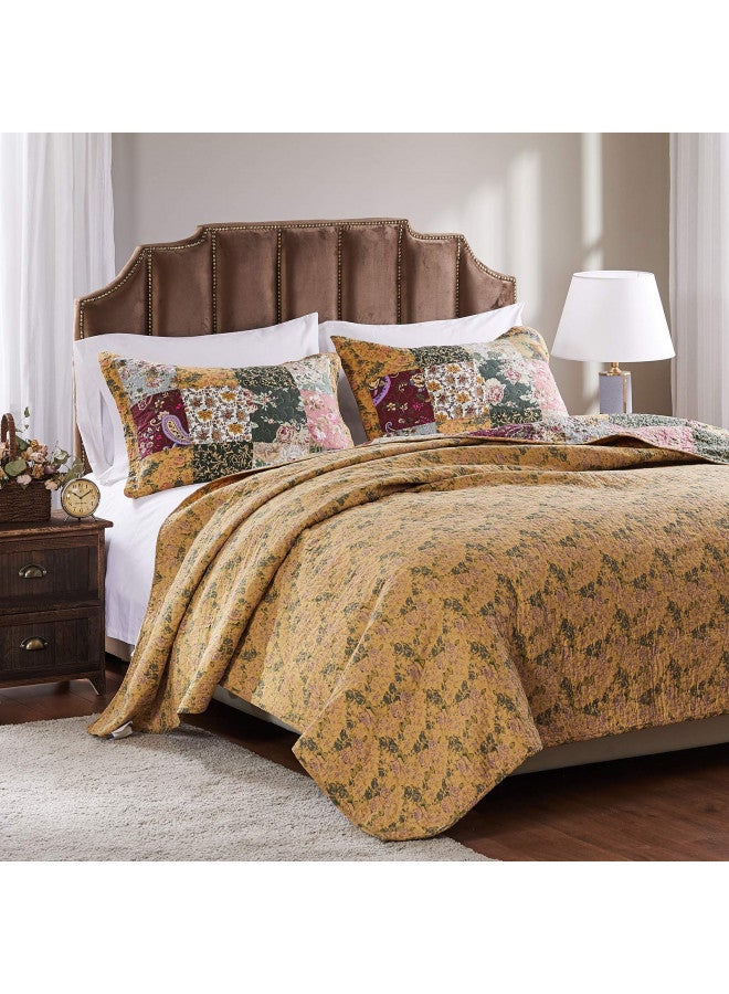 Greenland Home Antique Chic 100% Cotton Authentic Patchwork Quilt Set, Twin/Twin XL, Multicolor - Image 3