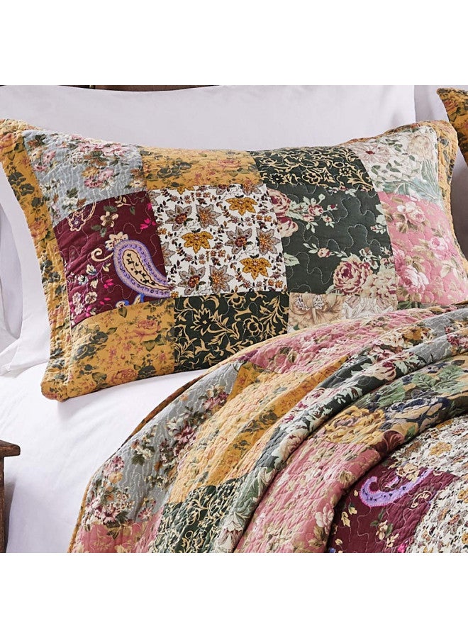Greenland Home Antique Chic 100% Cotton Authentic Patchwork Quilt Set, Twin/Twin XL, Multicolor - Image 4