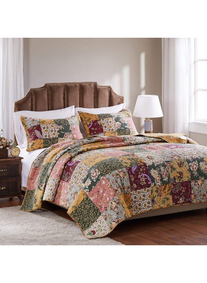 Greenland Home Antique Chic 100% Cotton Authentic Patchwork Quilt Set, Twin/Twin XL, Multicolor - Image 2