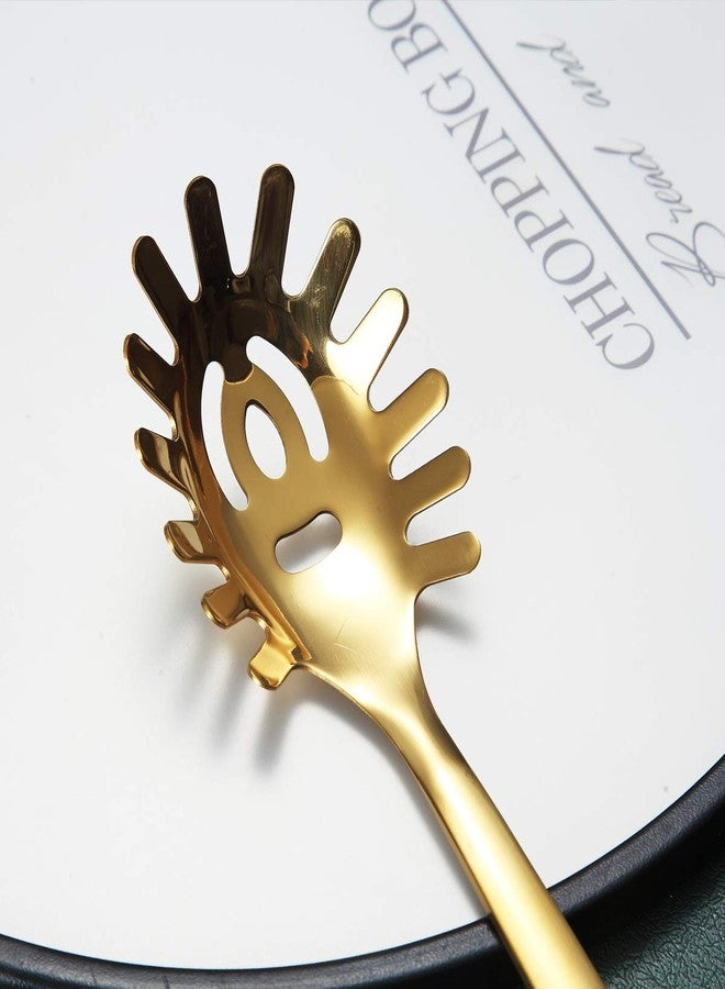 Berglander Gold Spaghetti Spoon, Berglander Pasta Server With Titanium Gold Plating, Stainless Steel Spaghetti Server For Cooking, Pasta Fork, Noddle Fork, Dishwasher Safe, Easy to Clean - Image 5
