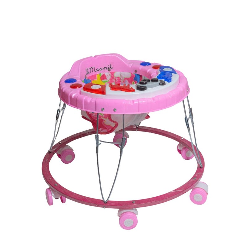 Maanit عربة أطفال قابلة للطي، عربة للأطفال مع موسيقى وضوء، عربة للأطفال من 6-12 شهر (وردي) - Image 1