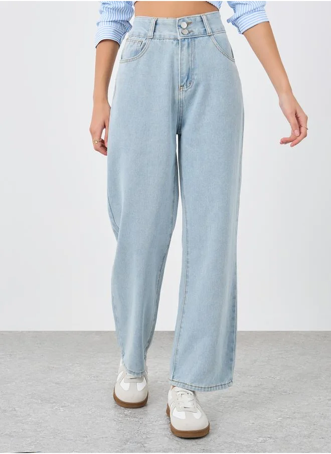 ستايلي Styli Mid Rise Straight Fit Jeans