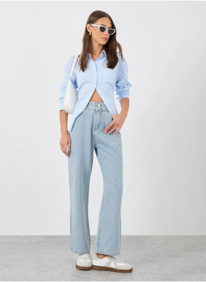 ستايلي Styli Mid Rise Straight Fit Jeans