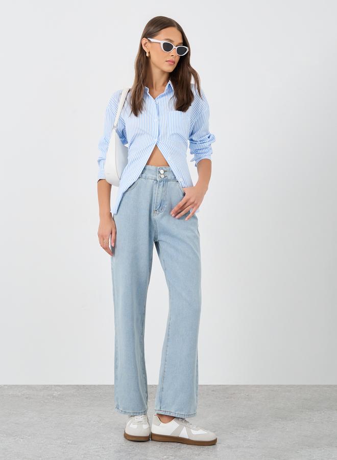 ستايلي جينز ستايلي مستقيم بخصر متوسط - Image 1