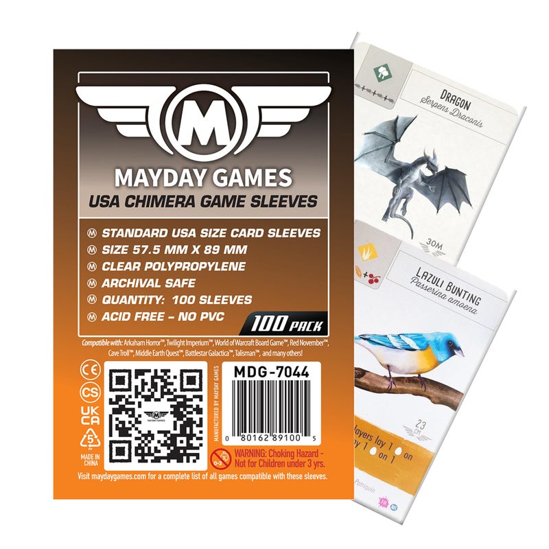 Mayday Games 7044 Clear Sleeves 575x89mm USA Chimera Size 4x100 Pack 400 sleeves - Image 2