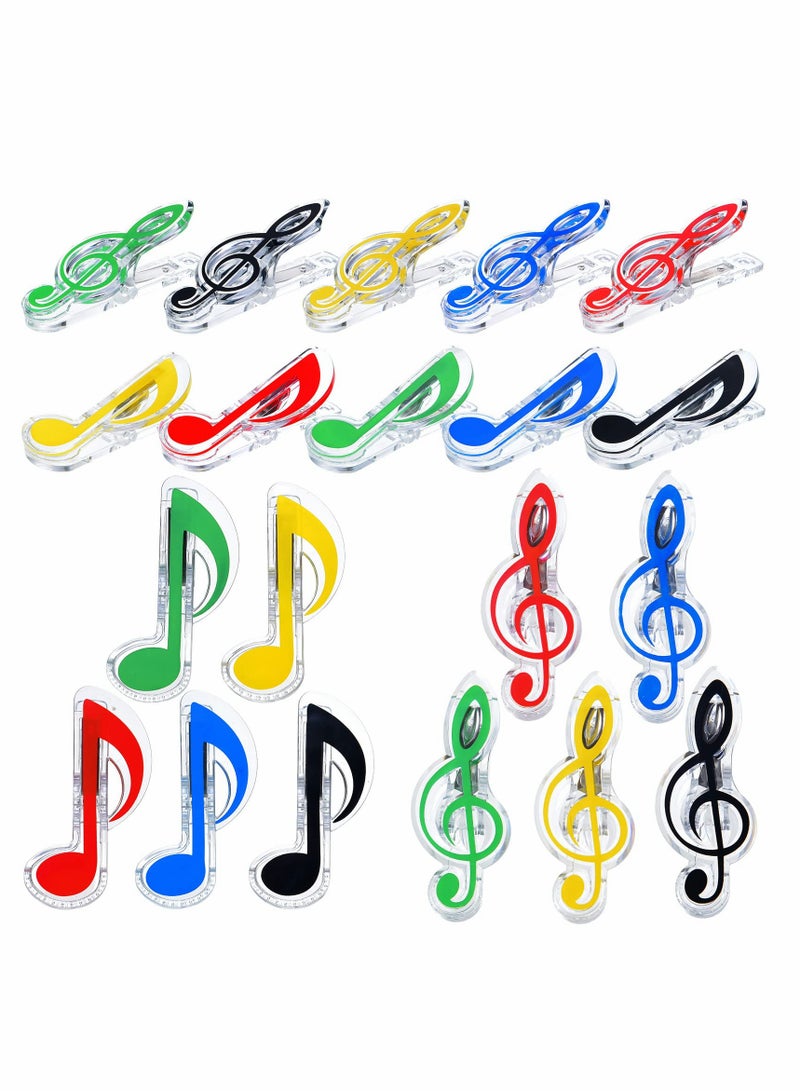 SOLARAE Music Paper Page Clip, Plastic Transparent Bookmark Spring Book Stand Accessories for Books Note (20 Pcs) - Image 1