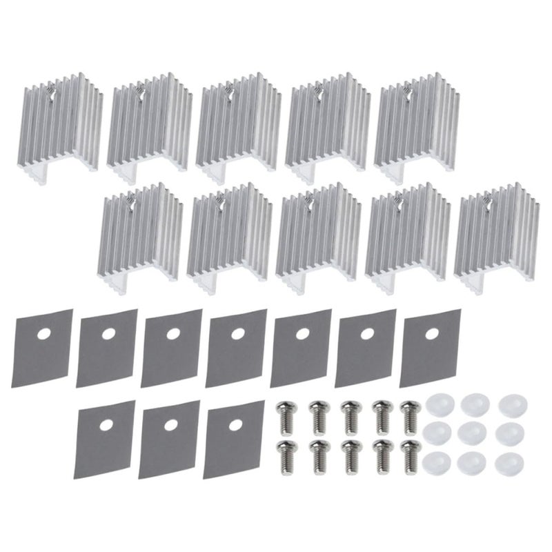 UKCOCO 10pcs Aluminum Semiconductor Device Heat Sink Cooler Fin Metal Heating Sink Voltage Regulator Heat Dissipation for Electronic Components Cooling - Image 1