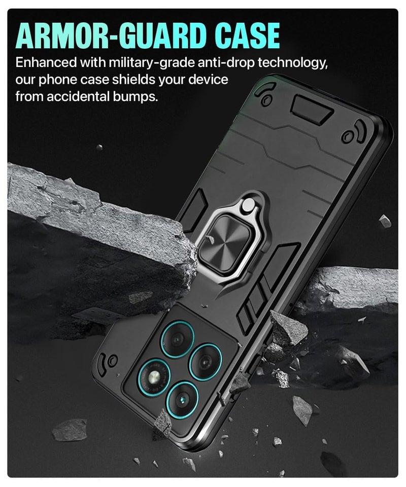 AIBEX Armor Back Cover Compatible for Motorola Edge 60 5G / Motorola Edge 60 Fusion 5G| Rugged Shockproof Case with Ring Holder & Kickstand | Military-Grade Protection | Magnetic Car Mount Compatible - Image 5