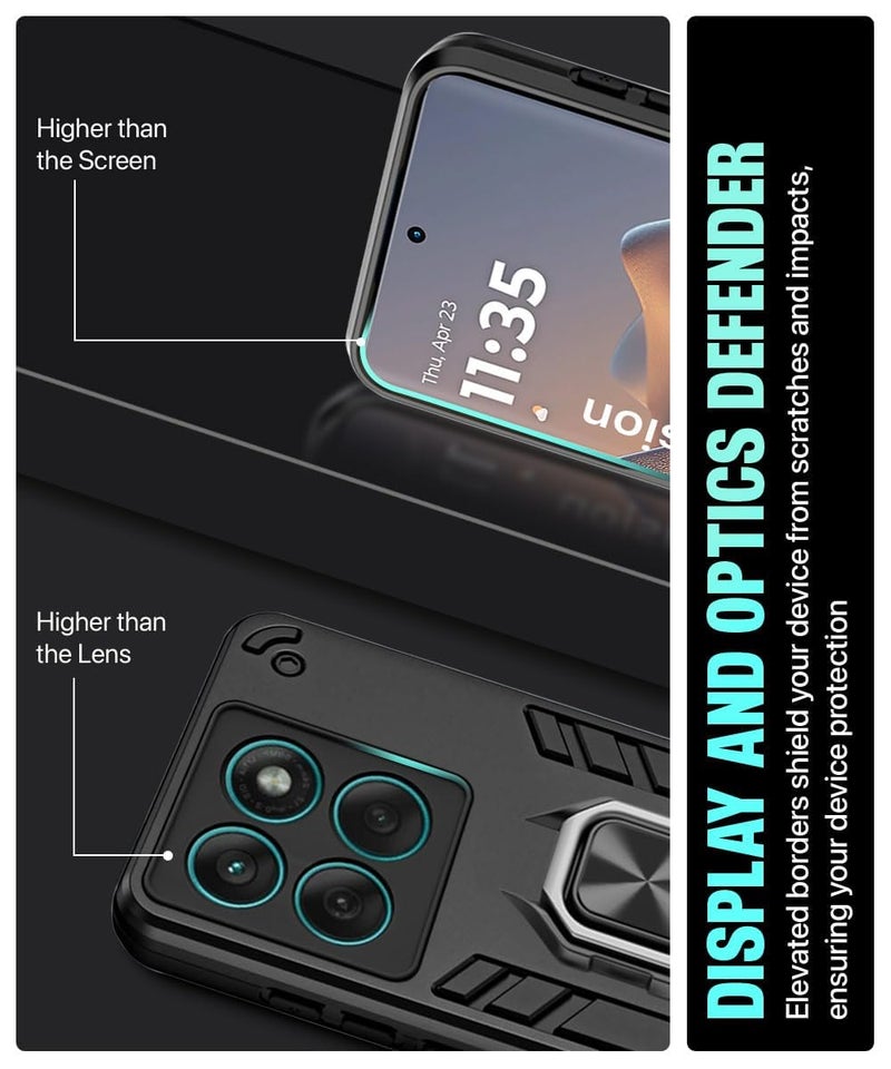 AIBEX Armor Back Cover Compatible for Motorola Edge 60 5G / Motorola Edge 60 Fusion 5G| Rugged Shockproof Case with Ring Holder & Kickstand | Military-Grade Protection | Magnetic Car Mount Compatible - Image 4