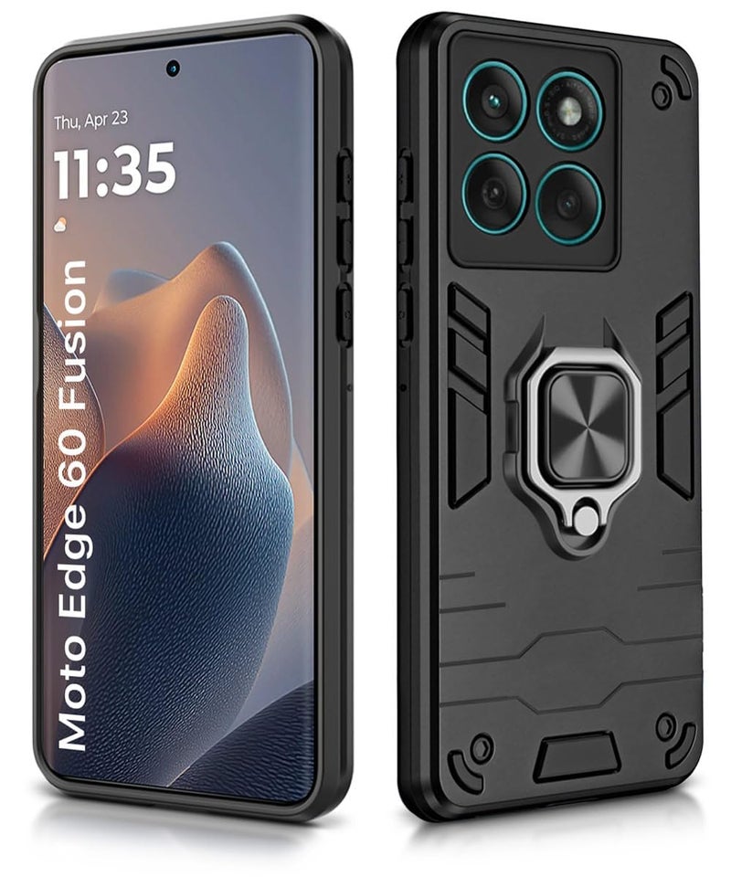 AIBEX Armor Back Cover Compatible for Motorola Edge 60 5G / Motorola Edge 60 Fusion 5G| Rugged Shockproof Case with Ring Holder & Kickstand | Military-Grade Protection | Magnetic Car Mount Compatible - Image 2