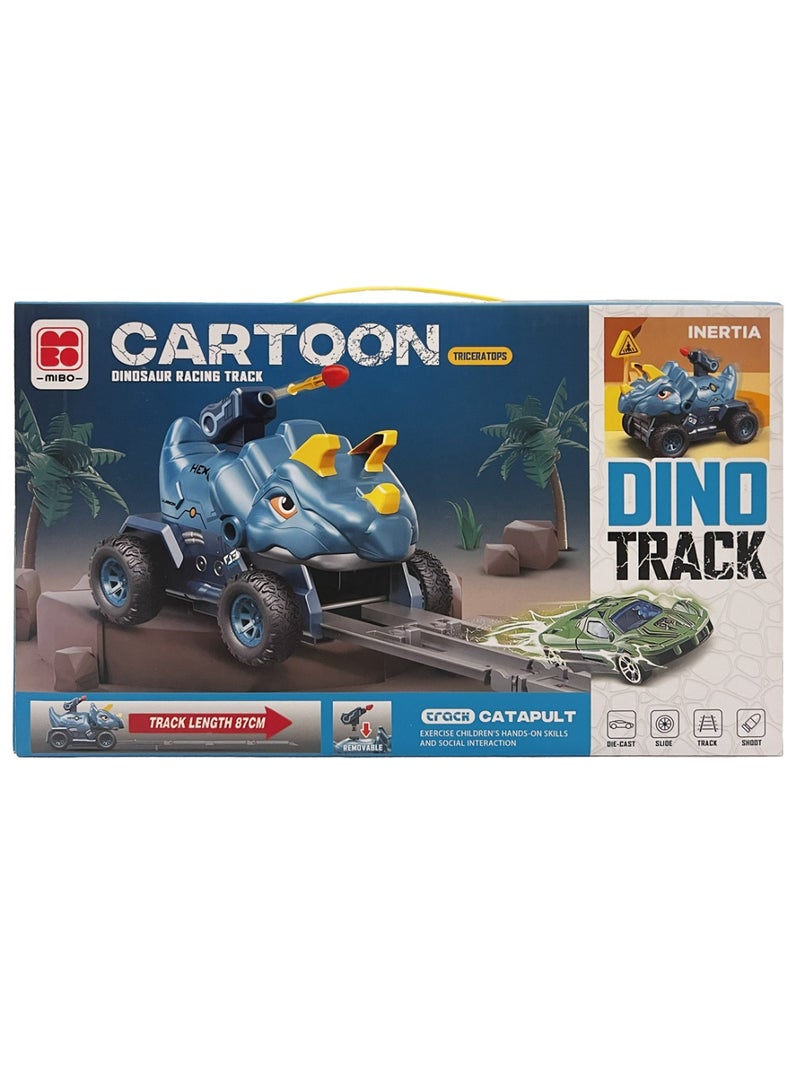 mibo Dinosaur Track Play Set with Mini Metal Cars - Image 1