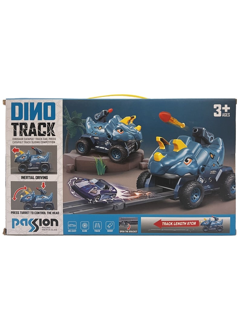 mibo Dinosaur Track Play Set with Mini Metal Cars - Image 2