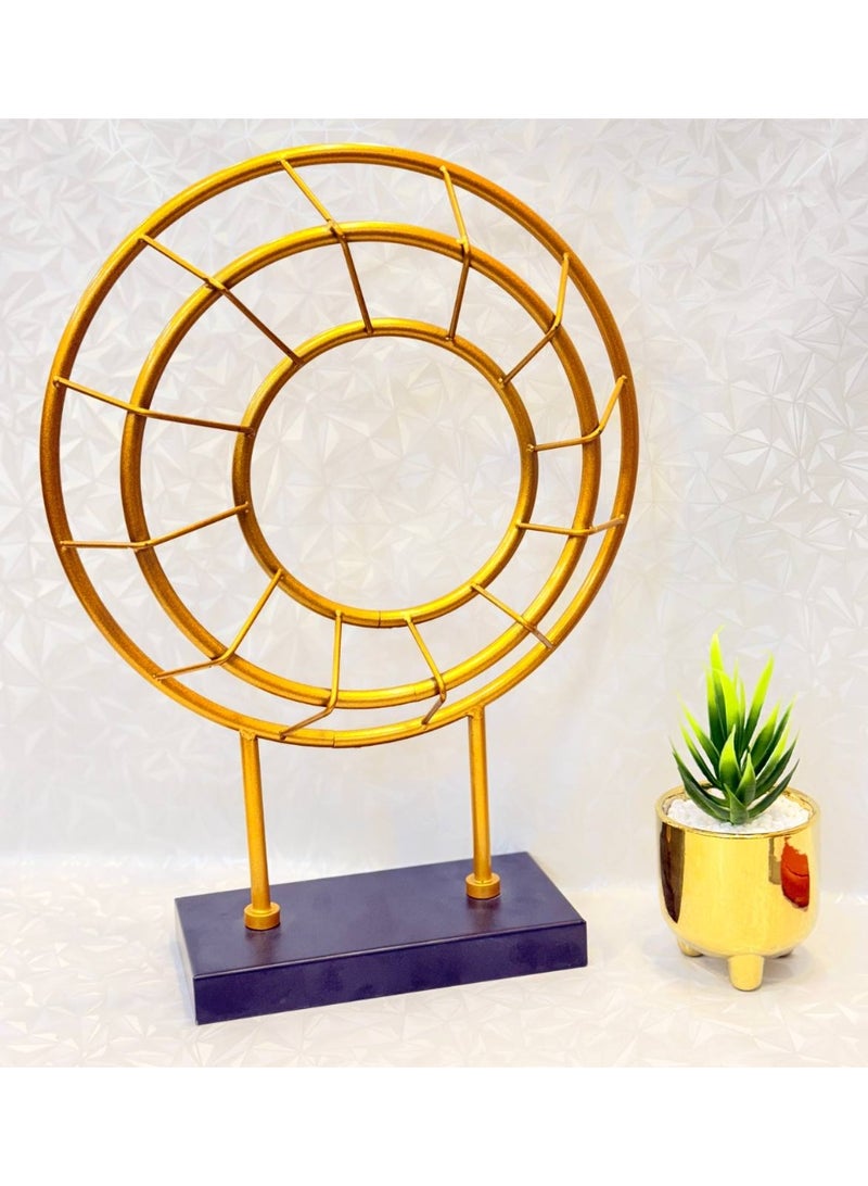 NAMA Abstract Geometric Round Gold Sculpture