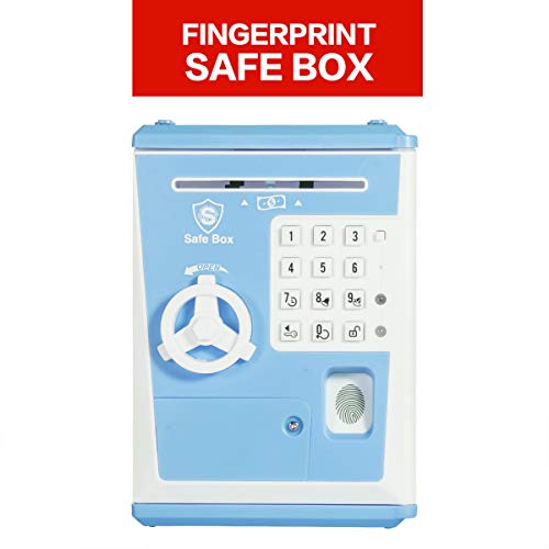 LIKE Toy Piggy Bank Safe Box Fingerprint ATM Bank ATM Machine Money Coin Savings Bank for Kids Blue - Image 5