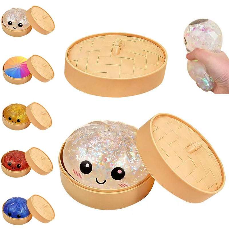 QITAI White Dumpling Squishies Stress Balls Stretchy Fidget Sensory Toys - Image 2