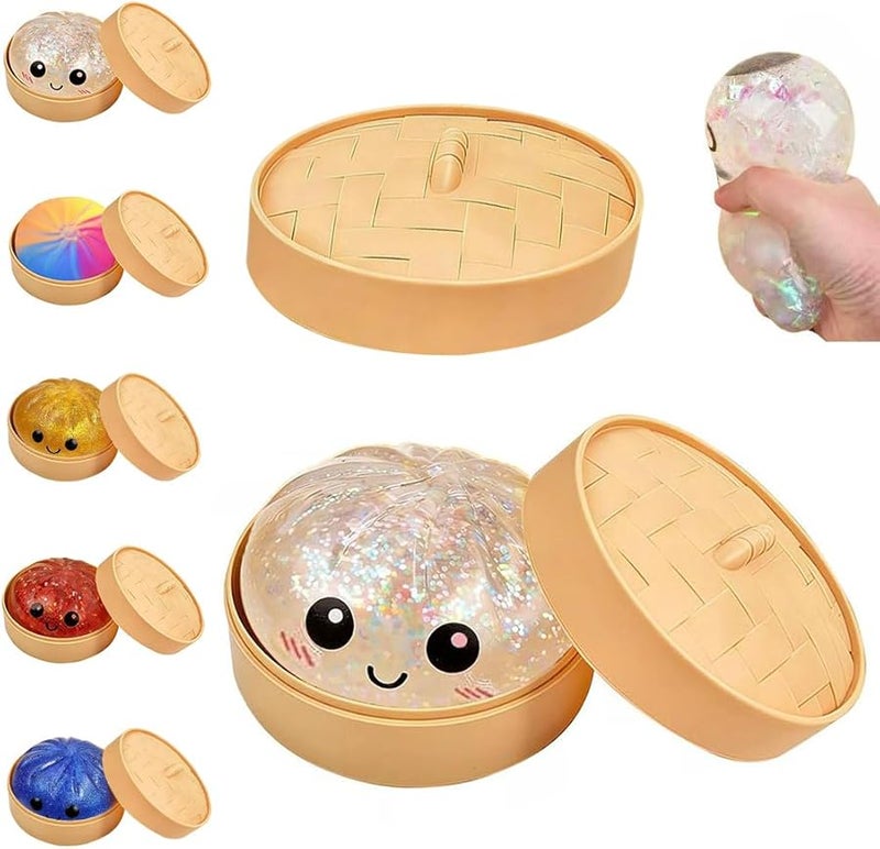 QITAI White Dumpling Squishies Stress Balls Stretchy Fidget Sensory Toys - Image 1