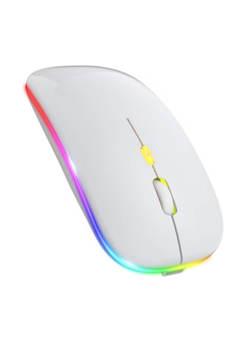 OasisLink LED Ultra-Thin Wireless Mouse Rechargeable Slim Silent Mouse 2.4G Portable Mobile Optical Office Mouse with USB & Type-c Receiver for Notebook, PC, Laptop, Computer, Desktop  - Image 1