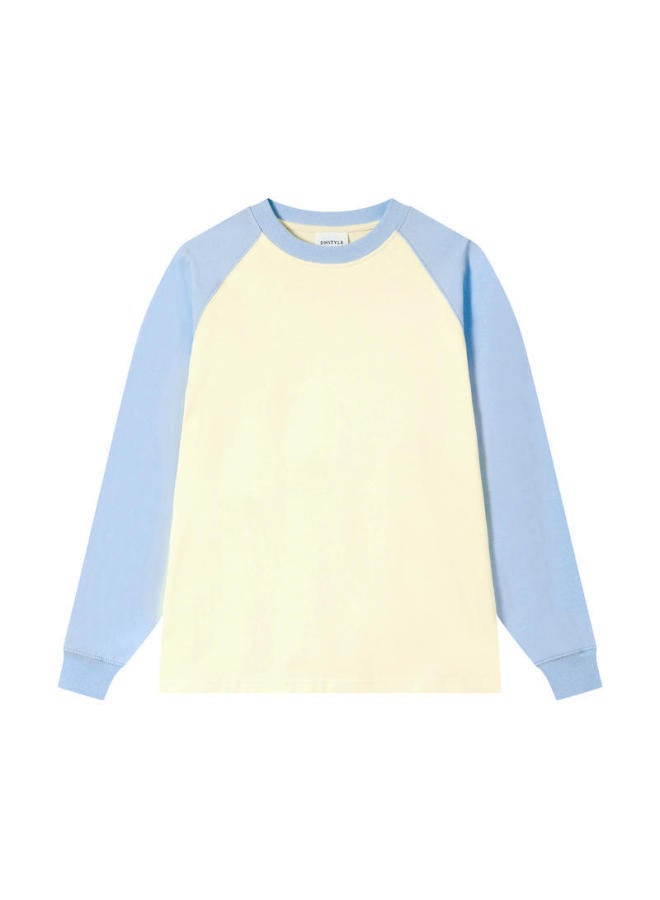 Tide 260g Heavy Cotton Loose Raglan Long Sleeve Round Neck T-shirt Class Uniform Activity T-shirt Logo Printed