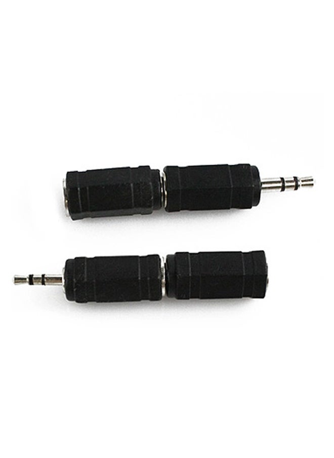Generic 2-Piece 2.5mm To 3.5mm Stereo Earphone Audio Adapter Connector For Cable Black  - Image 2