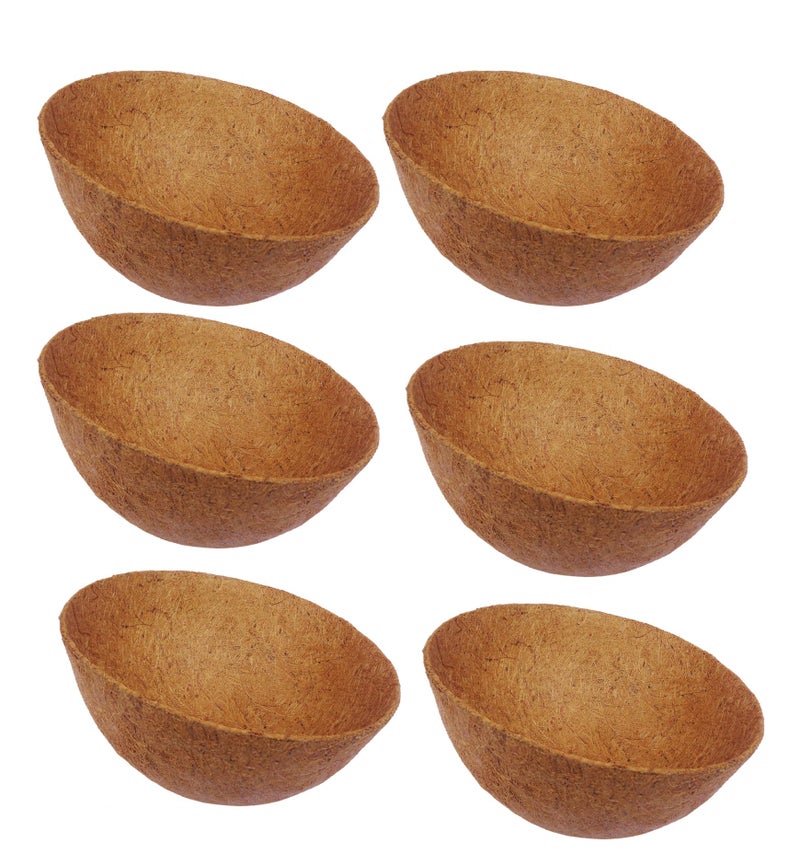 COIR GARDEN Coco Fiber Liner- Hanging Planter Liner- Coir Liner- Basket Coir Liner 10Inch- 6 Pieces, Brown - Image 1