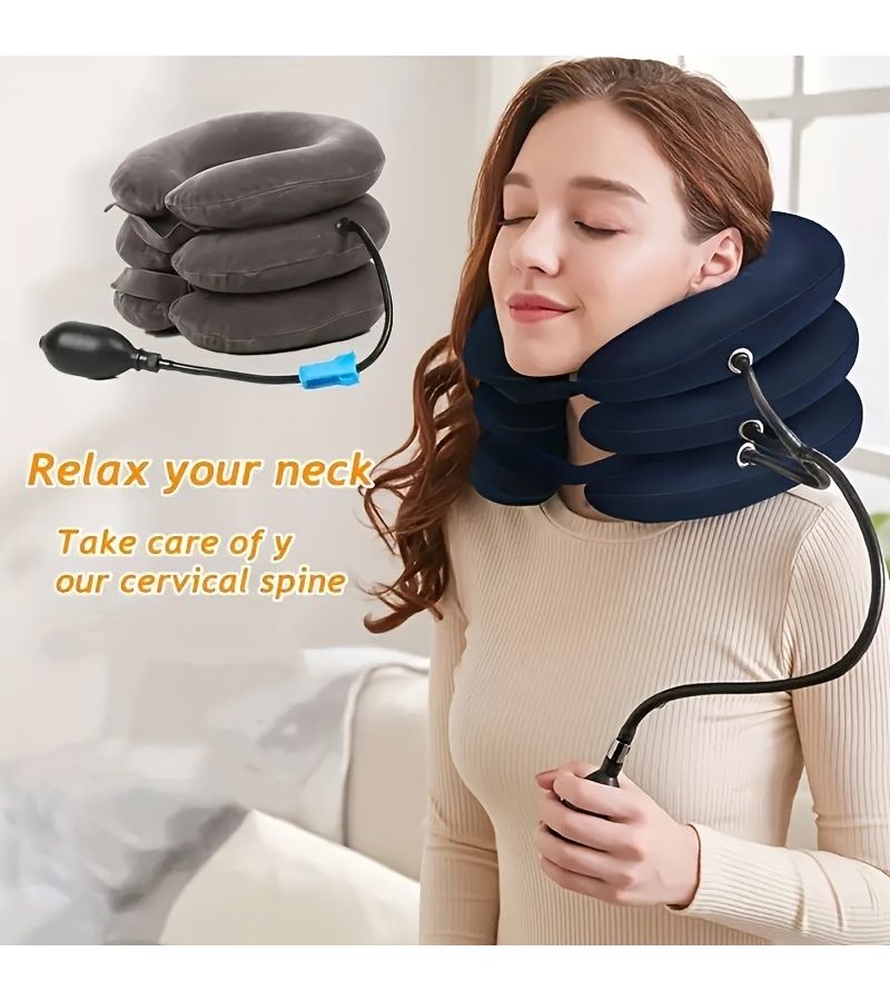 Brown Cervical Pillow Three Layer Stretching Tool Equipment - Image 4