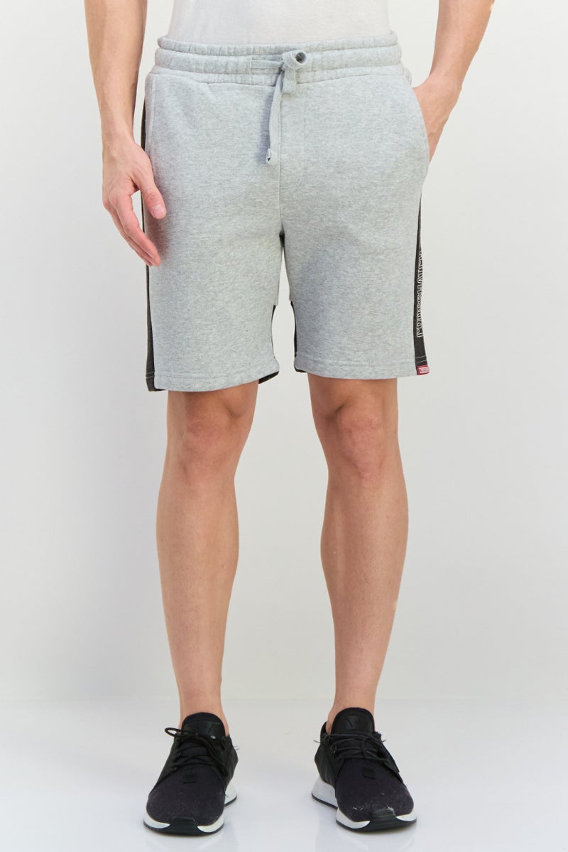 CROSSHATCH Men Brand Logo Basic Shorts, Grey Marl - Image 1