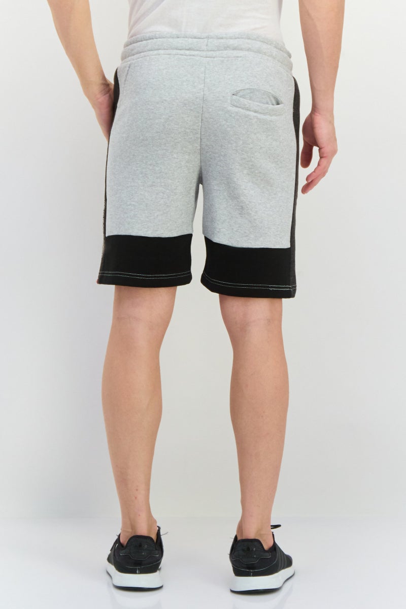 CROSSHATCH Men Brand Logo Basic Shorts, Grey Marl - Image 4