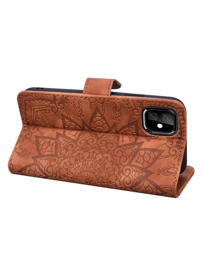 S-TOP Case For iPhone 11 Calf Pattern Double Folding Design Embossed Leather Case with Wallet & Holder & Card Slots - Image 4
