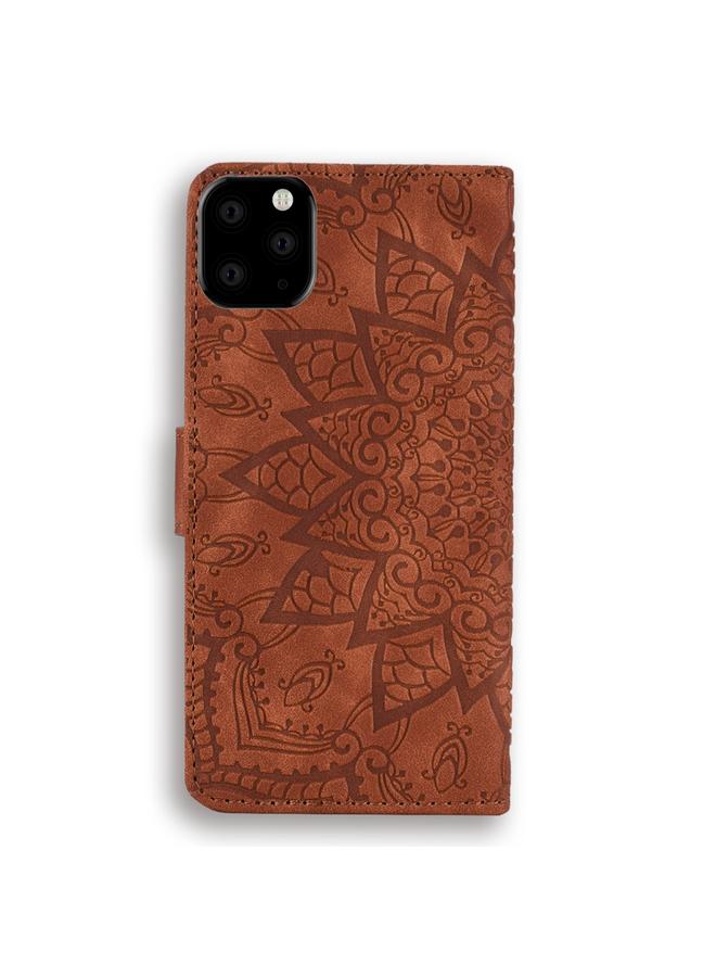 S-TOP Case For iPhone 11 Calf Pattern Double Folding Design Embossed Leather Case with Wallet & Holder & Card Slots - Image 3