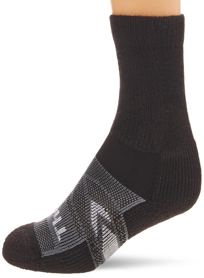 Thorlos Unisex Adult's 12 Hour Shift Thick Padded Crew Work Socks, Black/Grey Large - Image 1