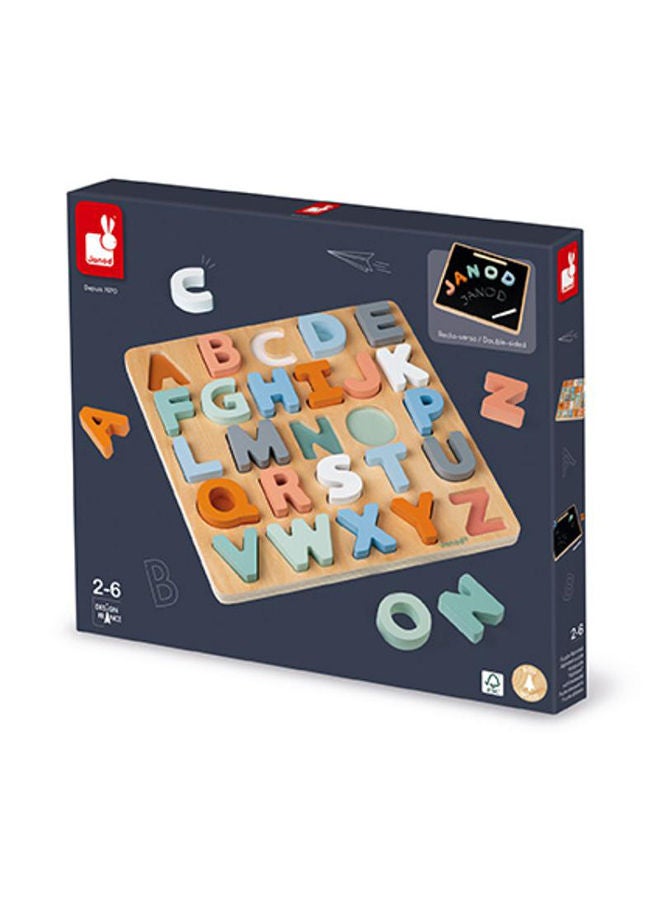 26-Pieces Wooden Alphabet Puzzle - Sweet Cocoon Collection With Water-Based Paint, Suitable For Ages 2 And Up
