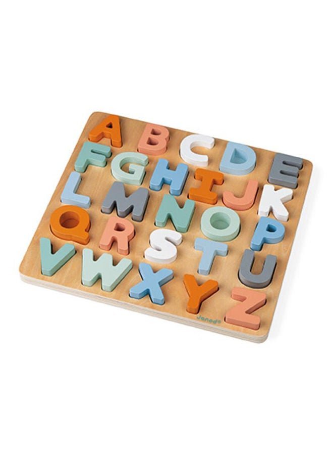 26-Pieces Wooden Alphabet Puzzle - Sweet Cocoon Collection With Water-Based Paint, Suitable For Ages 2 And Up