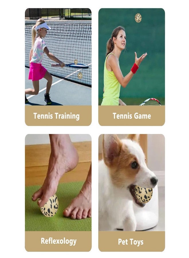 URBEST Tennis Ball 12 Packs Training Tennis Balls Practice Balls for Novice Player, Pet Dog Playing Balls with Mesh Carry Bag (Leopard Print) - Image 5