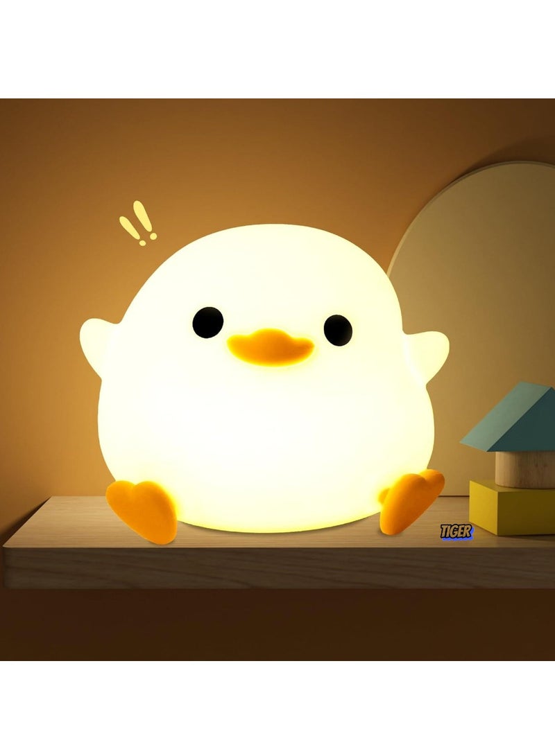 TIGER Duck Night Light – Cute DoDo Duck Lamp for Kids, Touch Control, Dimmable & Rechargeable, Portable Nursery Decor, Perfect Birthday Gift for Boys & Girls, ABS+SIL Material - Image 1