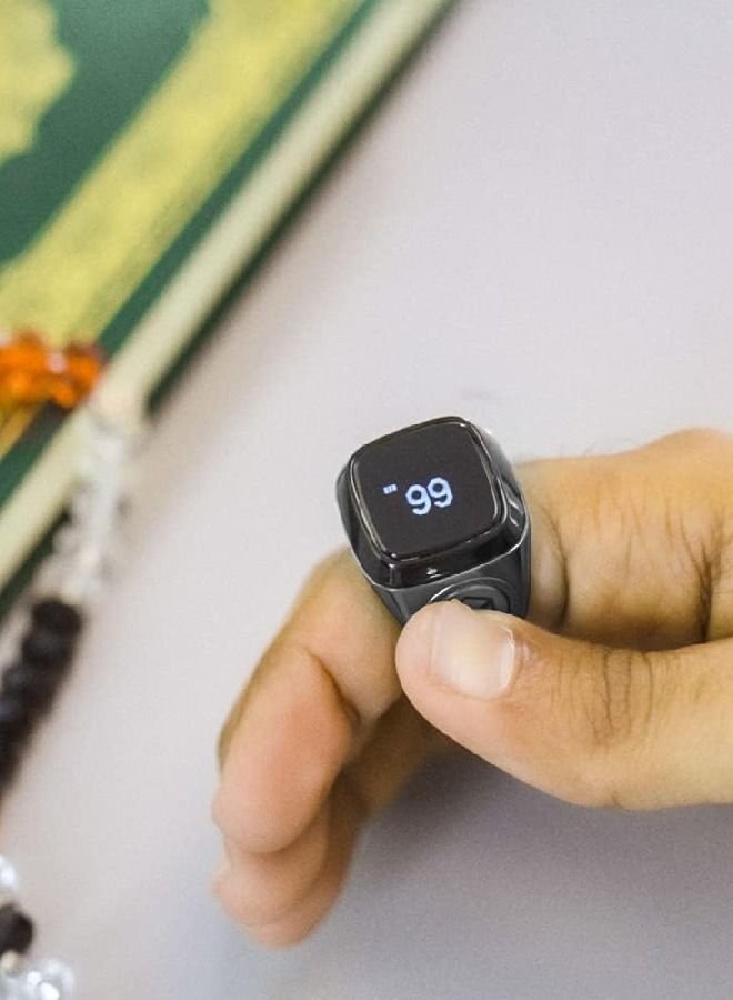 iQIBLA Smart Tasbih Zikr Aluminium Ring 22mm Space Gray ZIKR1-22F Pro - Image 3