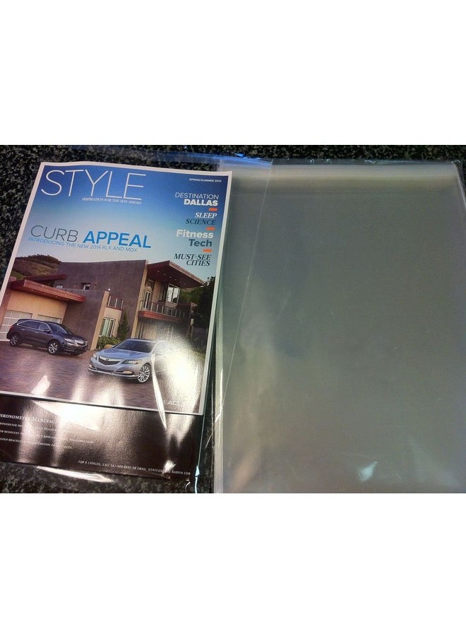 UNIQUEPACKING - 100 Pcs 8 7/16 X 10 1/4 Clear Resealable Cello Cellophane Bags For 8X10 Print Mat Matting - Image 1