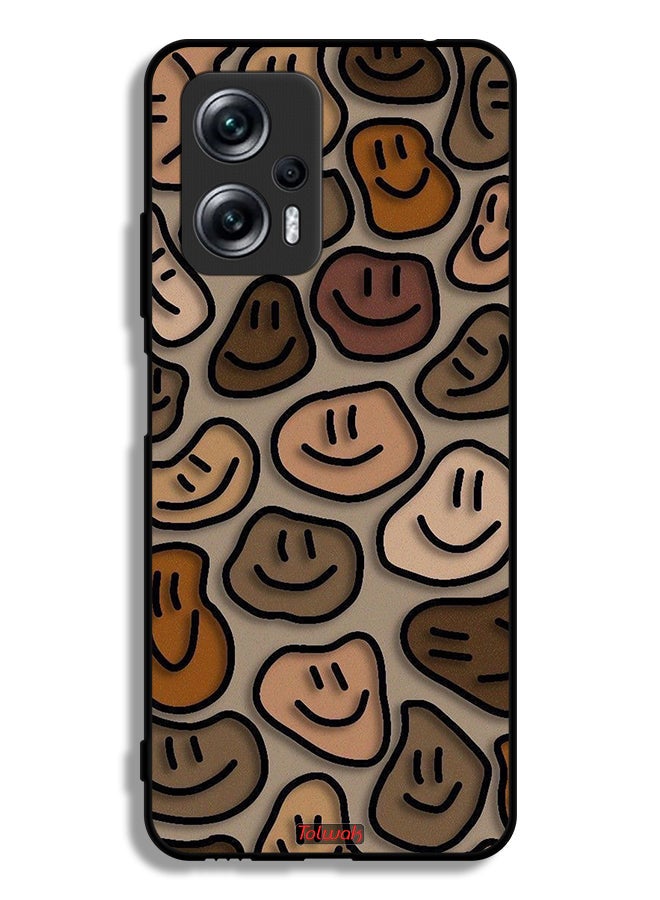 Tolwak Xiaomi Redmi Note 11T Pro 5G Protective Case Cover Smiley Faces Art - Image 2
