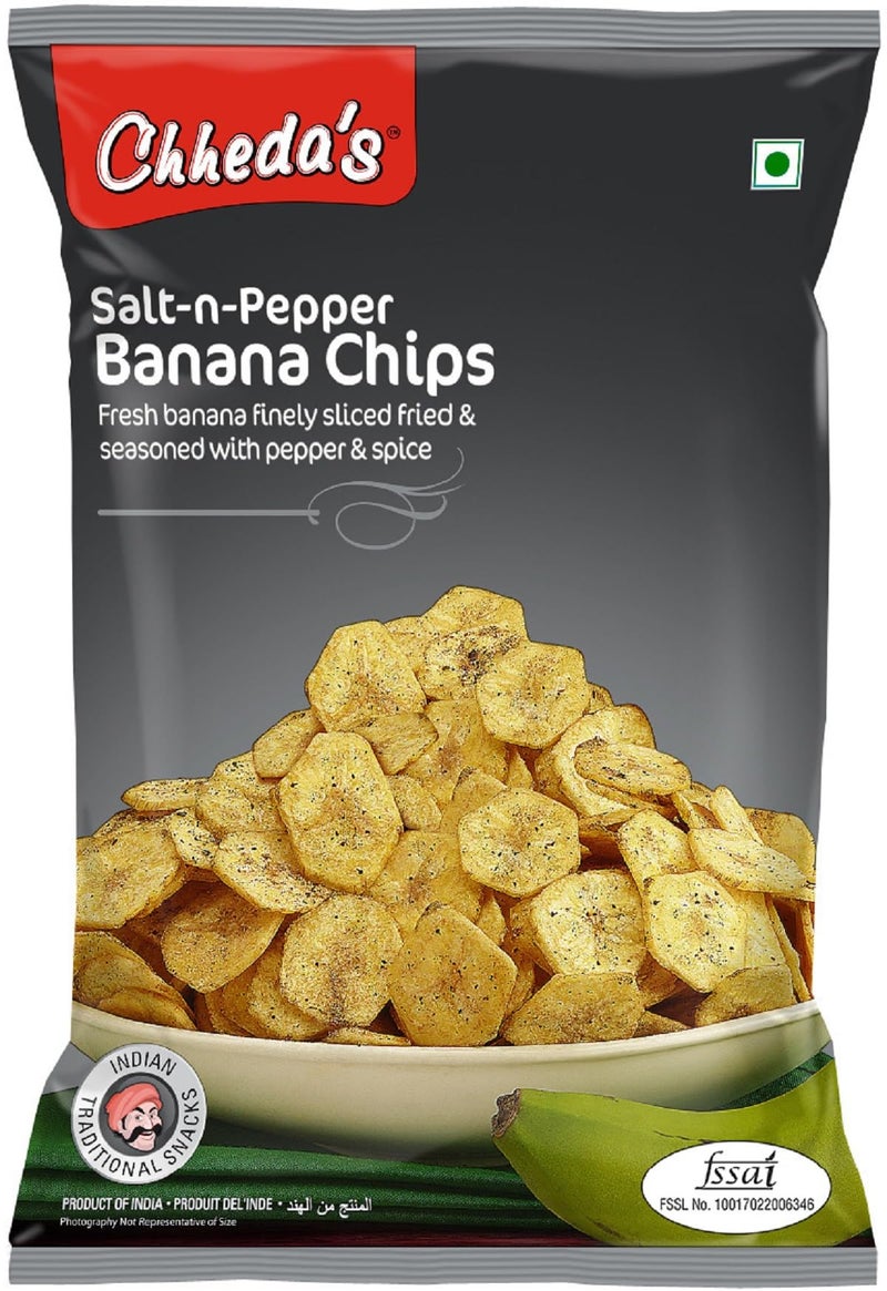 Chheda's Salt N Pepper Banana Chips - Crispy Banana Chips (350g Pack of 1) - Image 4