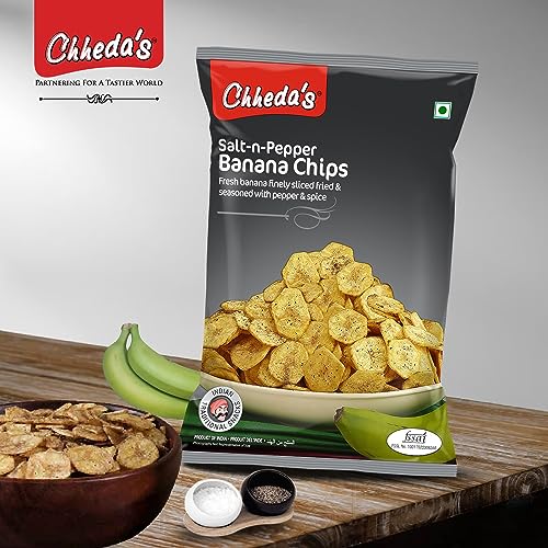 Chheda's Salt N Pepper Banana Chips - Crispy Banana Chips (350g Pack of 1) - Image 2