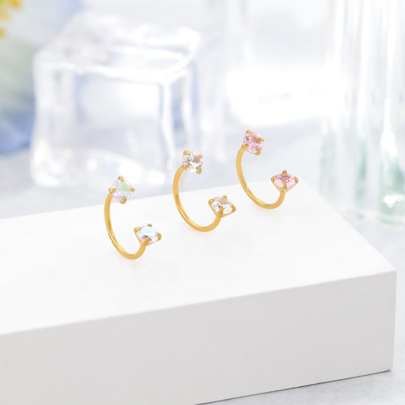 ALACLO 3Pcs 20g 14k Gold Filled Horseshoe Nose Rings Studs, 316L Stainless Steel Threaded Labret Lip Daith Helix Tragus Cartilage Earrings Piercing Jewelry With Tool 8mm Gold - Image 4