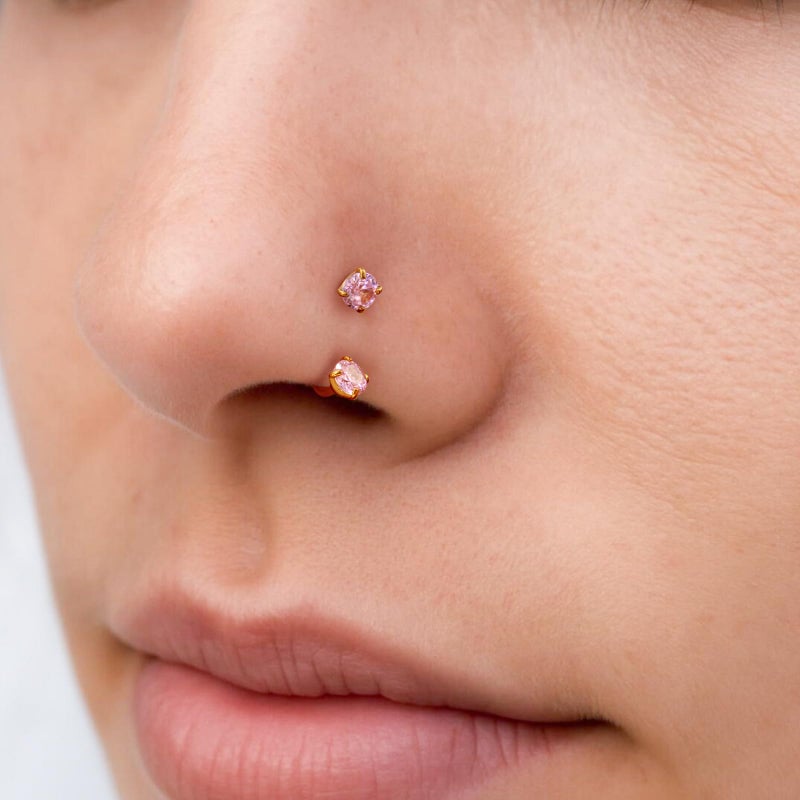 ALACLO 3Pcs 20g 14k Gold Filled Horseshoe Nose Rings Studs, 316L Stainless Steel Threaded Labret Lip Daith Helix Tragus Cartilage Earrings Piercing Jewelry With Tool 8mm Gold - Image 5