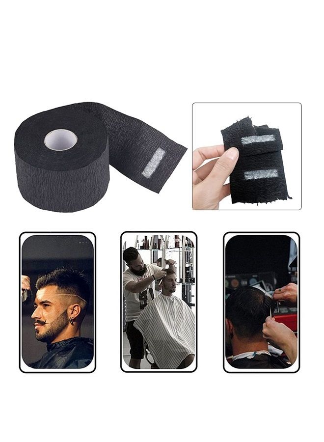 vipolish 2 PCS Disposable Barber Neck Strips Waterproof Neck Paper Tissue Roll for Salon Haircutting Styling Coloring Black - Image 2